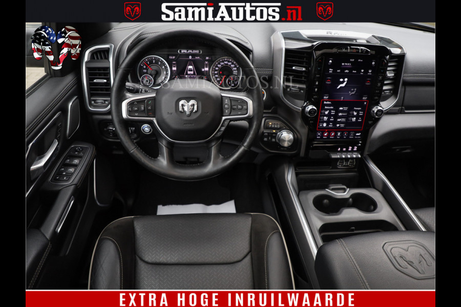 Dodge Ram 1500 BLACK EDITION | 4X4 5.7 V8 | PRINS LPG | CAMERA | APPLE CARPLAY | 3500KG | 22INCH NIGHT | FULL LED | ADAPTIVE CRUISE | MEMORY SEATS | LEDER | DUBBELE CABINE | CREWCAB