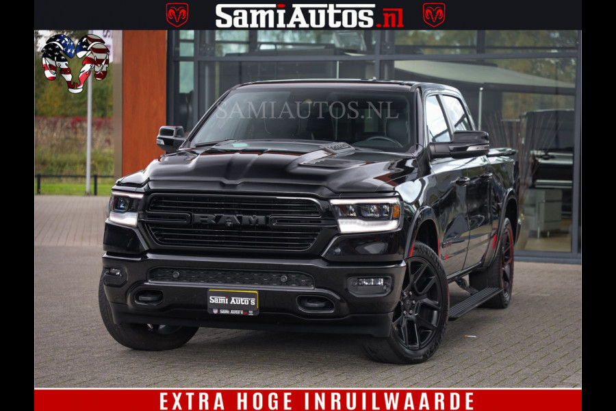 Dodge Ram 1500 BLACK EDITION | 4X4 5.7 V8 | PRINS LPG | CAMERA | APPLE CARPLAY | 3500KG | 22INCH NIGHT | FULL LED | ADAPTIVE CRUISE | MEMORY SEATS | LEDER | DUBBELE CABINE | CREWCAB