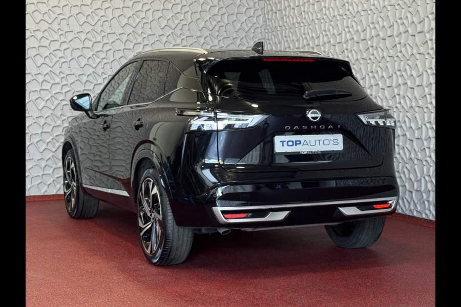 Nissan QASHQAI 1.3 MHEV 160PK TEKNA PLUS BOSE 20''LMV LEER ALCANTARA PANO MASSAGE BOSE STOEL/STUUR/RUIT VERW MATRIX.LED ELEK.KLEP HEADUP 20''LM 03/2025