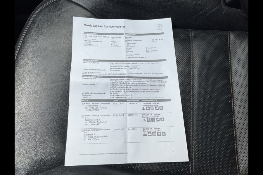 Mazda CX-5 2.0 SkyActiv-G 165 TS+ Automaat Bose HUD Leer Memory Nav/Cruise Voll.Onderhouden!