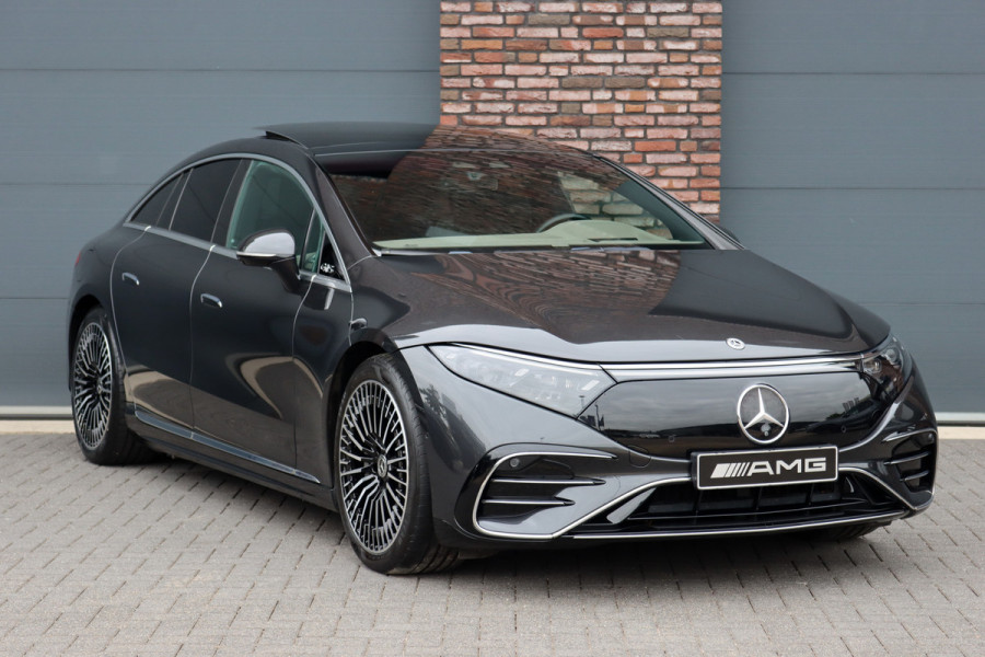 Mercedes-Benz EQS 450+ AMG Line 108 kWh | ex. BTW €55.000,- | Hyperscreen | Achterasbesturing | Airmatic | Distronic+ | Massage | Burmester | Digital Light | HUD | Stoelventilatie | Verwarmd Stuurwiel |