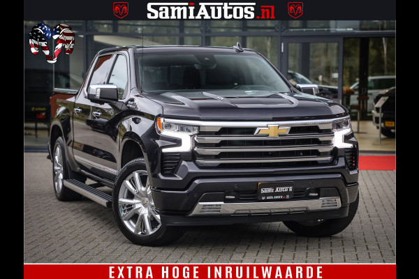 Chevrolet Silverado LUXURY PICK UP | 6.2 V8 HIGH COUNTRY | BOM VOL | DC | TITANIUM RUSH KLEUR | HUD | ZO GOED ALS NIEUW |
