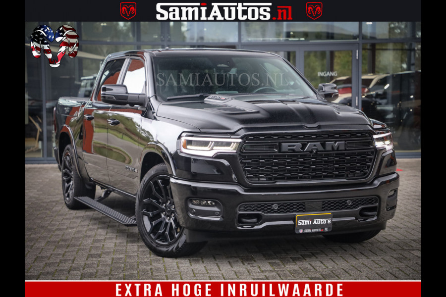 Dodge Ram 1500 Limited Demo Night High Output 540HP 706Nm | Massage + Full Option | De Meest Luxe en Volle Pick-Up in zijn Klasse | Comfortabele Dubbele Cabine met Royale 5 Zitplaatsen | BPM vrij | Nu Leverbaar uit Voorraad | Voorraad Nr 2263 - V76JVF