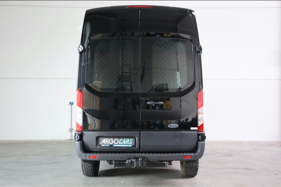 Ford Transit 350 2.0 TDCI L2/H2 Trend AWD 4X4 170PK ZWART AIRCO TREKHAAK CRUISE 12/2018 LEASE V/A € 112,- pm INRUIL MOGELIJK