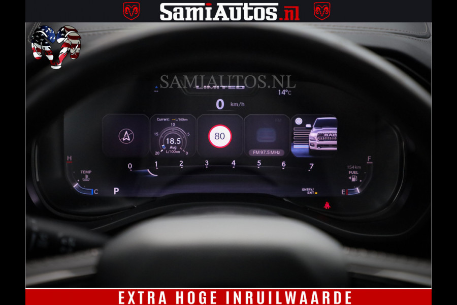 Dodge Ram 1500 Limited Demo Night High Output 540HP 706Nm | Massage + Full Option | De Meest Luxe en Volle Pick-Up in zijn Klasse | Comfortabele Dubbele Cabine met Royale 5 Zitplaatsen | BPM vrij | Nu Leverbaar uit Voorraad | Voorraad Nr 2263 - V76JVF