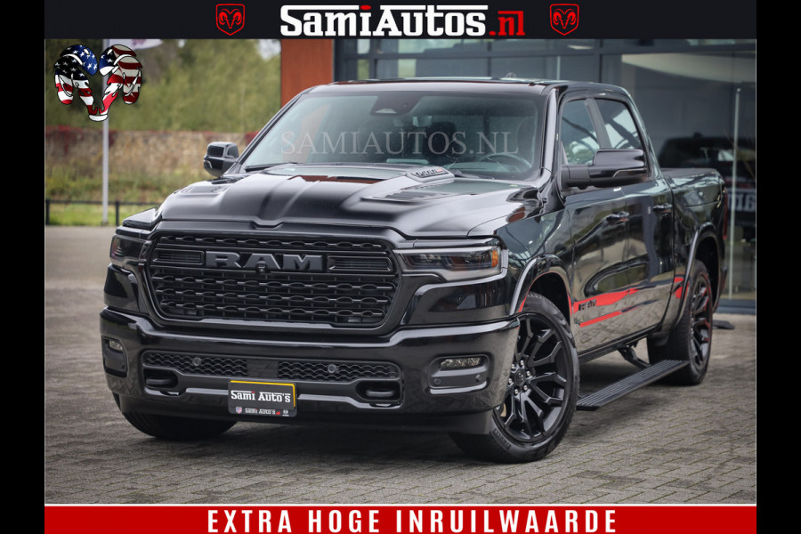 Dodge Ram 1500 Limited Demo Night High Output 540HP 706Nm | Massage + Full Option | De Meest Luxe en Volle Pick-Up in zijn Klasse | Comfortabele Dubbele Cabine met Royale 5 Zitplaatsen | BPM vrij | Nu Leverbaar uit Voorraad | Voorraad Nr 2263 - V76JVF