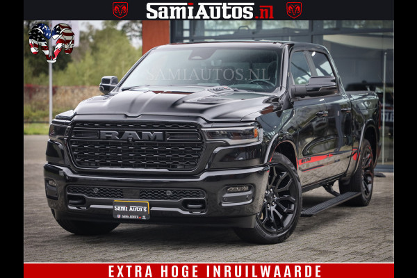 Dodge Ram 1500 Limited Demo Night High Output 540HP 706Nm | Massage + Full Option | De Meest Luxe en Volle Pick-Up in zijn Klasse | Comfortabele Dubbele Cabine met Royale 5 Zitplaatsen | BPM vrij | Nu Leverbaar uit Voorraad | Voorraad Nr 2263 - V76JVF