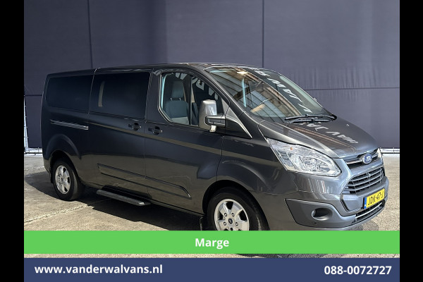 Ford Tourneo Custom 2.0 TDCI **MARGE, Geen btw, Geen bpm** 131pk Automaat L2H1 Personenbus Euro6 Airco | 2x zijdeur | 8-Zits | Navigatie Cruisecontrol, Trekhaak, Parkeersensoren, LM velgen, Verwarmde voorruit, Achterklep