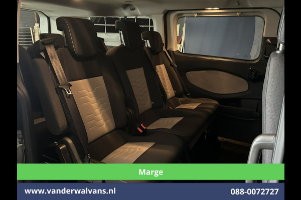 Ford Tourneo Custom 2.0 TDCI **MARGE, Geen btw, Geen bpm** 131pk Automaat L2H1 Personenbus Euro6 Airco | 2x zijdeur | 8-Zits | Navigatie Cruisecontrol, Trekhaak, Parkeersensoren, LM velgen, Verwarmde voorruit, Achterklep