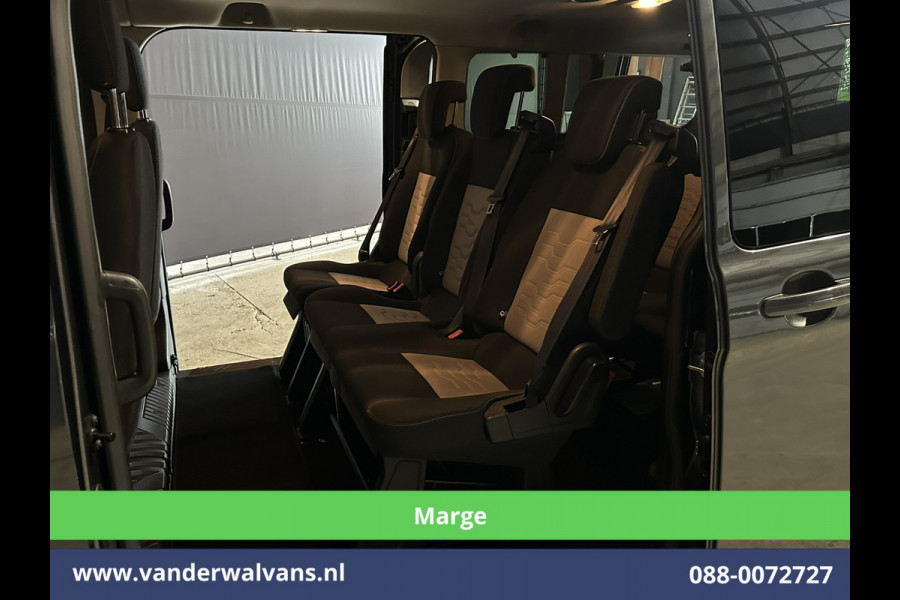 Ford Tourneo Custom 2.0 TDCI **MARGE, Geen btw, Geen bpm** 131pk Automaat L2H1 Personenbus Euro6 Airco | 2x zijdeur | 8-Zits | Navigatie Cruisecontrol, Trekhaak, Parkeersensoren, LM velgen, Verwarmde voorruit, Achterklep