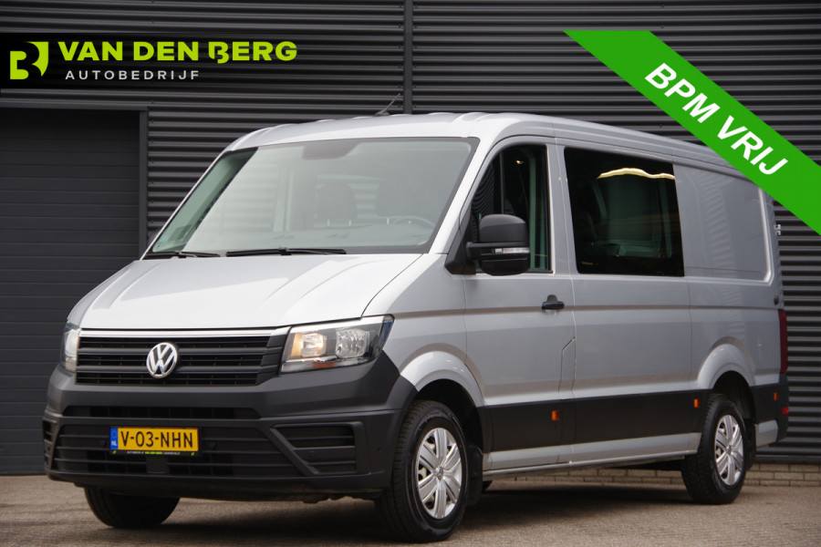 Volkswagen Crafter 35 2.0 TDI L3H2 DC 6P, 140PK AUT. LEDER, TREKHAAK, CAMERA, NAVI, AIRCO, APPLE CARPLAY/ANDROID AUTO, DUBBELE CABINE, DUBBEL CABIN