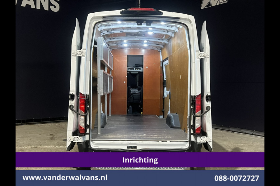 Ford Transit 2.0 TDCI 130pk L4H3 Jumbo Euro6 *Post NL inrichting* Airco | Camera | Apple Carplay LED, Cruisecontrol, Android Auto, Sidebars, Verwarmde Voorruit, Schappen, Doorloopdeur, Parkeersensoren