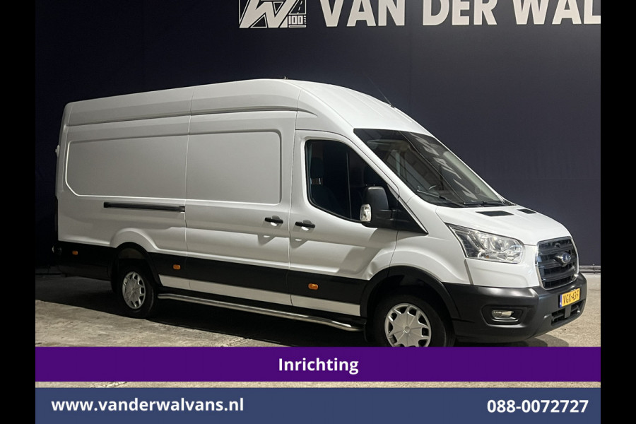 Ford Transit 2.0 TDCI 130pk L4H3 Jumbo Euro6 *Post NL inrichting* Airco | Camera | Apple Carplay LED, Cruisecontrol, Android Auto, Sidebars, Verwarmde Voorruit, Schappen, Doorloopdeur, Parkeersensoren