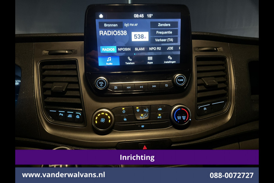 Ford Transit 2.0 TDCI 130pk L4H3 Jumbo Euro6 *Post NL inrichting* Airco | Camera | Apple Carplay LED, Cruisecontrol, Android Auto, Sidebars, Verwarmde Voorruit, Schappen, Doorloopdeur, Parkeersensoren