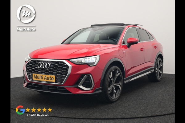 Audi Q3 Sportback 45 TFSI e S Line Plug In Hybrid 245pk Dealer O.H PHEV | Panodak | Adaptive Cruise | Lederen Sportstoelen Memory & Verwarmd | Sfeerverlichting | Camera | Virtual | Blis | Navigatie | DAB |