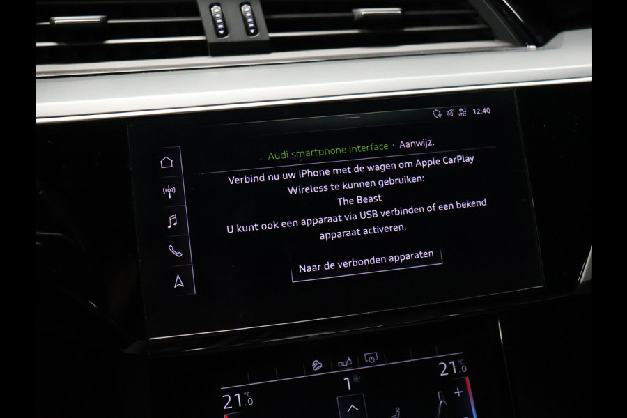 Audi e-tron e-tron 55 quattro advanced 95 kWh [TREKHAAK AFNEEMBAAR, APPLE CARPLAY, ANDROID, MEMORY SEATS, CAMERA, ADAPTIVE CRUISE, VOL LEDER, STOELVERWARMING, CLIMATE, NIEUWSTAAT]