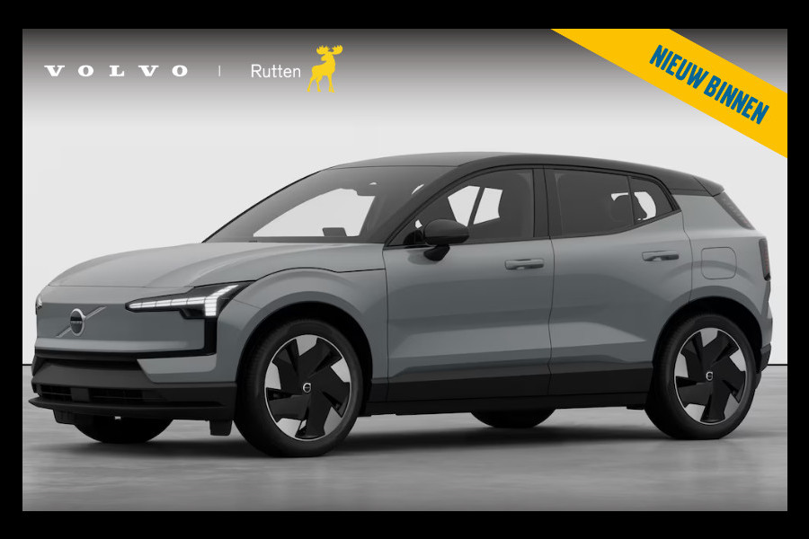Volvo EX30 272PK Automaat Single Ext. Range Plus Europa / Elektrische stoelen met geheugen / Stoel - en stuurwielverwarming / Harman Kardon audio / Elektrische achterklep / Keyless entry / Adaptieve Cruise Control / BLIS / Dodehoek Detectie / Parkeersensoren voor en achter / Achteruitrijcamera / Warmtepomp / Google Services/