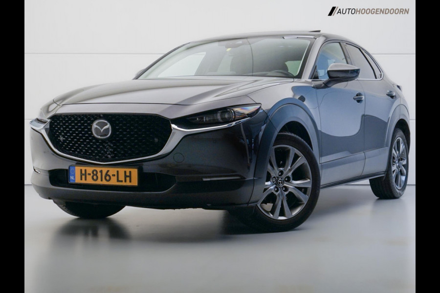 Mazda CX-30 2.0 e-SkyActiv-X M Hybrid Luxury (APPLE CARPLAY,HEAD-UP DISPLAY,SCHUIFDAK,BOSE,KEYLESS,DODEHOEK,360 CAMERA,TREKHAAK)