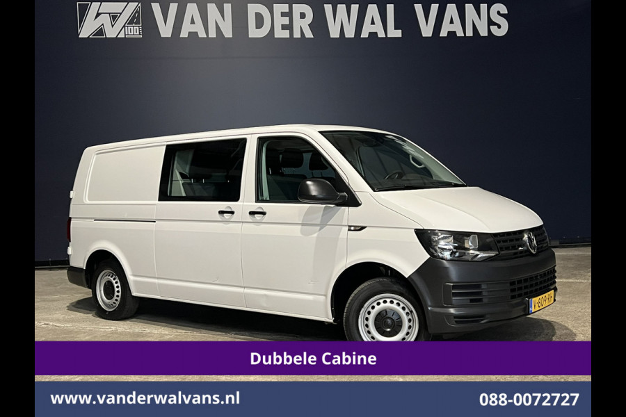 Volkswagen Transporter 2.0 TDI 150pk L2H1 Dubbele Cabine Euro6 Airco | 6-Zits | 2500kg Trekhaak Cruisecontrol, Bijrijdersbank