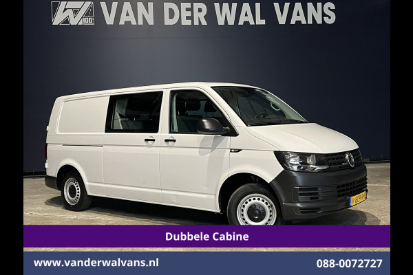 Volkswagen Transporter 2.0 TDI 150pk L2H1 Dubbele Cabine Euro6 Airco | 6-Zits | 2500kg Trekhaak Cruisecontrol, Bijrijdersbank