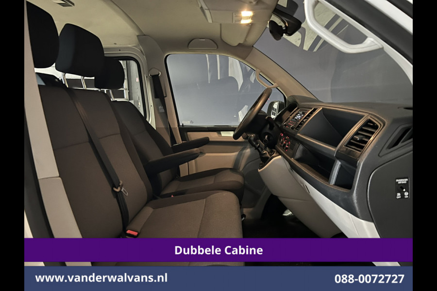 Volkswagen Transporter 2.0 TDI 150pk L2H1 Dubbele Cabine Euro6 Airco | 6-Zits | 2500kg Trekhaak Cruisecontrol, Bijrijdersbank