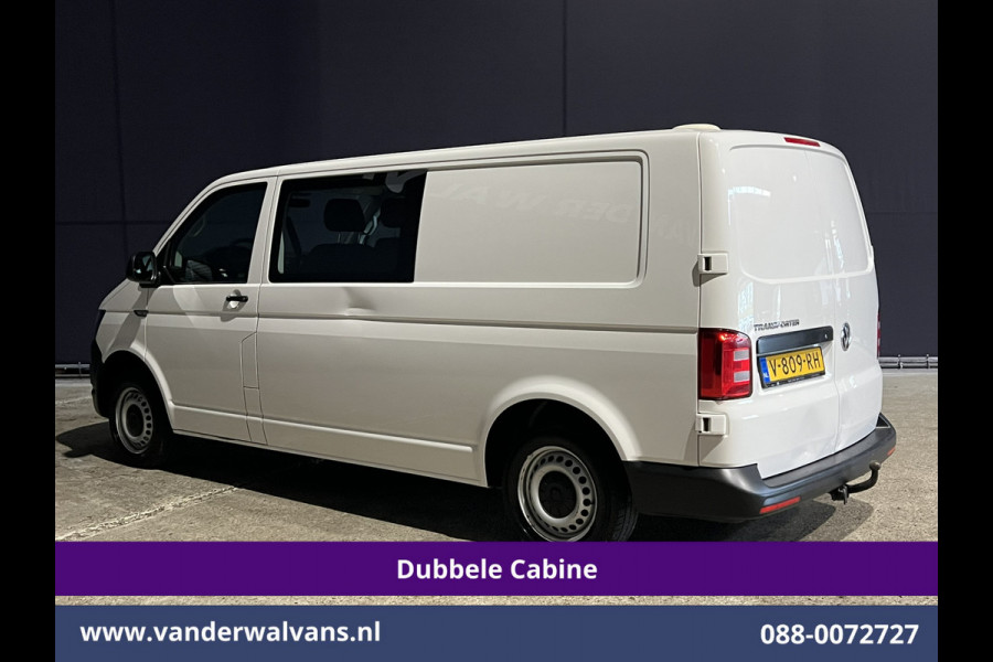 Volkswagen Transporter 2.0 TDI 150pk L2H1 Dubbele Cabine Euro6 Airco | 6-Zits | 2500kg Trekhaak Cruisecontrol, Bijrijdersbank