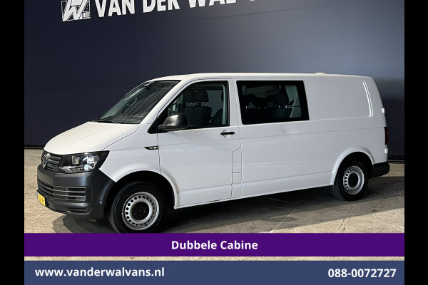 Volkswagen Transporter 2.0 TDI 150pk L2H1 Dubbele Cabine Euro6 Airco | 6-Zits | 2500kg Trekhaak Cruisecontrol, Bijrijdersbank