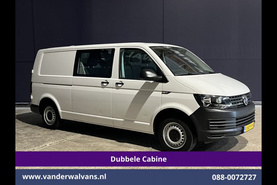 Volkswagen Transporter 2.0 TDI 150pk L2H1 Dubbele Cabine Euro6 Airco | 6-Zits | 2500kg Trekhaak Cruisecontrol, Bijrijdersbank