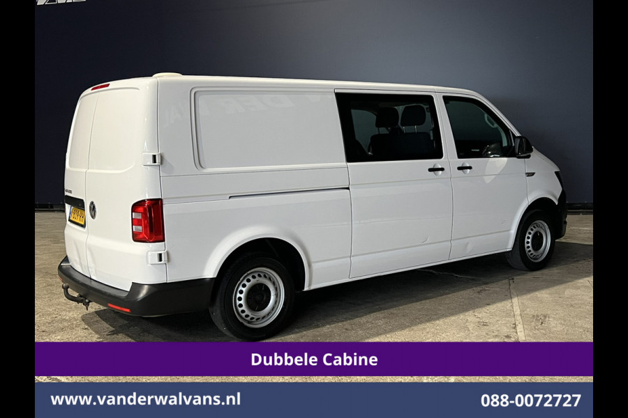 Volkswagen Transporter 2.0 TDI 150pk L2H1 Dubbele Cabine Euro6 Airco | 6-Zits | 2500kg Trekhaak Cruisecontrol, Bijrijdersbank