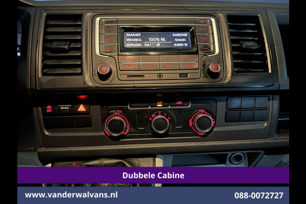 Volkswagen Transporter 2.0 TDI 150pk L2H1 Dubbele Cabine Euro6 Airco | 6-Zits | 2500kg Trekhaak Cruisecontrol, Bijrijdersbank
