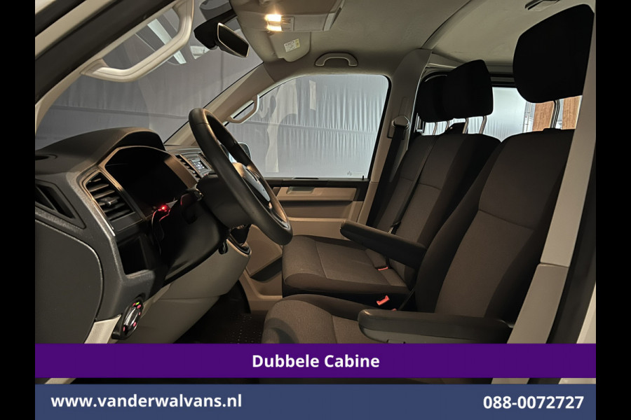 Volkswagen Transporter 2.0 TDI 150pk L2H1 Dubbele Cabine Euro6 Airco | 6-Zits | 2500kg Trekhaak Cruisecontrol, Bijrijdersbank