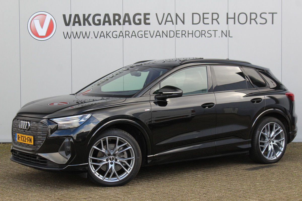 Audi Q4 e-tron 50 quattro S-Edition 77kWh. ELEKTRISCH ! Voorzien van diverse opties ! Autm. airco dual, navigatie, telefoonvoorb., elektr. panodak, LM wielen, DAB radio, camera, parkeersensoren, head-up display, elektr. achterklep, lederen int., stoel- en stuurwiel verw. etc. Audi Q4 e-tron 50 quattro S-Edition 77kWh. ELEKTRISCH ! Voorzien van diverse opties ! Autm. airco dual, navigatie, telefoonvoorb., elektr. panodak, LM wielen, DAB radio, camera, parkeersensoren, head-up display, elektr. achterklep, lederen int., stoel- en stuurwiel verw. etc.