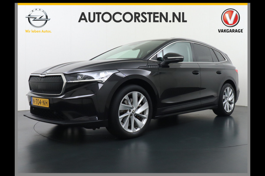 Škoda ENYAQ iV 80 Adaptive Cr. Pano-dak 360° Matrix-Led PDC-a+v Camera Apple Carplay Android Auto Navi Ecc Keyless Stuur+Stoelverwarming+1/2 Le Assistentie Pakket Climate-pakket Comfort-pakket E-call Keyless Licht-pakket Led Matrix 1e Eig.Orig.Nederlandse Auto Grootste Accupakket 11kw thuisladen SOH 92% ruim 55.000 nieuw