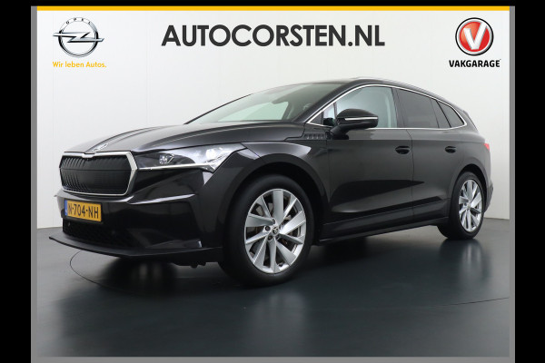 Škoda ENYAQ iV 80 Adaptive Cr. Pano-dak 360° Matrix-Led PDC-a+v Camera Apple Carplay Android Auto Navi Ecc Keyless Stuur+Stoelverwarming+1/2 Le Assistentie Pakket Climate-pakket Comfort-pakket E-call Keyless Licht-pakket Led Matrix 1e Eig.Orig.Nederlandse Auto Grootste Accupakket 11kw thuisladen SOH 92% ruim 55.000 nieuw