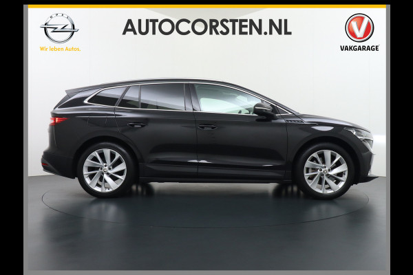 Škoda ENYAQ iV 80 Adaptive Cr. Pano-dak 360° Matrix-Led PDC-a+v Camera Apple Carplay Android Auto Navi Ecc Keyless Stuur+Stoelverwarming+1/2 Le Assistentie Pakket Climate-pakket Comfort-pakket E-call Keyless Licht-pakket Led Matrix 1e Eig.Orig.Nederlandse Auto Grootste Accupakket 11kw thuisladen SOH 92% ruim 55.000 nieuw