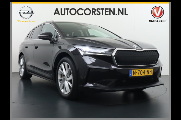 Škoda ENYAQ iV 80 Adaptive Cr. Pano-dak 360° Matrix-Led PDC-a+v Camera Apple Carplay Android Auto Navi Ecc Keyless Stuur+Stoelverwarming+1/2 Le Assistentie Pakket Climate-pakket Comfort-pakket E-call Keyless Licht-pakket Led Matrix 1e Eig.Orig.Nederlandse Auto Grootste Accupakket 11kw thuisladen SOH 92% ruim 55.000 nieuw
