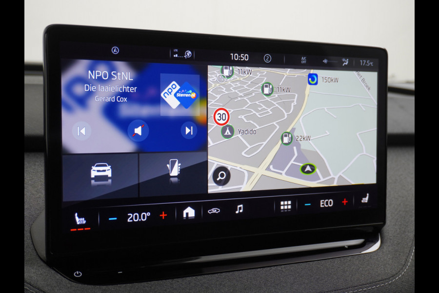 Škoda ENYAQ iV 80 Adaptive Cr. Pano-dak 360° Matrix-Led PDC-a+v Camera Apple Carplay Android Auto Navi Ecc Keyless Stuur+Stoelverwarming+1/2 Le Assistentie Pakket Climate-pakket Comfort-pakket E-call Keyless Licht-pakket Led Matrix 1e Eig.Orig.Nederlandse Auto Grootste Accupakket 11kw thuisladen SOH 92% ruim 55.000 nieuw