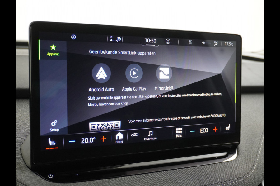 Škoda ENYAQ iV 80 Adaptive Cr. Pano-dak 360° Matrix-Led PDC-a+v Camera Apple Carplay Android Auto Navi Ecc Keyless Stuur+Stoelverwarming+1/2 Le Assistentie Pakket Climate-pakket Comfort-pakket E-call Keyless Licht-pakket Led Matrix 1e Eig.Orig.Nederlandse Auto Grootste Accupakket 11kw thuisladen SOH 92% ruim 55.000 nieuw