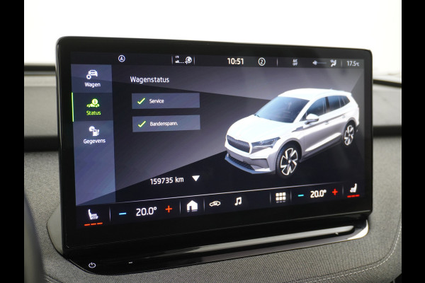 Škoda ENYAQ iV 80 Adaptive Cr. Pano-dak 360° Matrix-Led PDC-a+v Camera Apple Carplay Android Auto Navi Ecc Keyless Stuur+Stoelverwarming+1/2 Le Assistentie Pakket Climate-pakket Comfort-pakket E-call Keyless Licht-pakket Led Matrix 1e Eig.Orig.Nederlandse Auto Grootste Accupakket 11kw thuisladen SOH 92% ruim 55.000 nieuw
