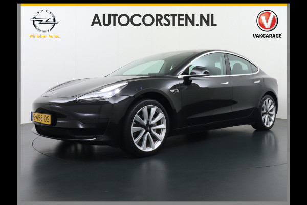 Tesla Model 3 RWD SR+ 60kWh 325PK 19"Lmv  AutoPilot Leder PanoDak Adaptive-Cruise Lmv Camera's Elektr.-Stuur+Stoelen+Spiegels+Geheugen+Easy-En Navi LED Comfortstoelen ACC DAB Voorverwarmen interieur via App Keyless via Telefoonsleutel One-Pedal-Drive 1e Eigenaar Origineel Nederlandse auto tot 11kw laden thuis! 1.584kg licht!