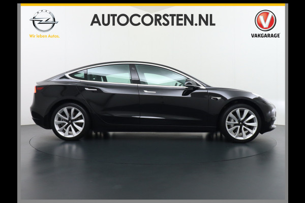 Tesla Model 3 RWD SR+ 60kWh 325PK 19"Lmv  AutoPilot Leder PanoDak Adaptive-Cruise Lmv Camera's Elektr.-Stuur+Stoelen+Spiegels+Geheugen+Easy-En Navi LED Comfortstoelen ACC DAB Voorverwarmen interieur via App Keyless via Telefoonsleutel One-Pedal-Drive 1e Eigenaar Origineel Nederlandse auto tot 11kw laden thuis! 1.584kg licht!