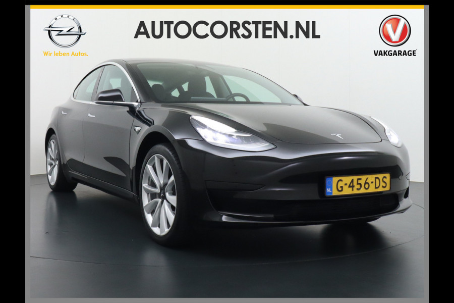 Tesla Model 3 RWD SR+ 60kWh 325PK 19"Lmv  AutoPilot Leder PanoDak Adaptive-Cruise Lmv Camera's Elektr.-Stuur+Stoelen+Spiegels+Geheugen+Easy-En Navi LED Comfortstoelen ACC DAB Voorverwarmen interieur via App Keyless via Telefoonsleutel One-Pedal-Drive 1e Eigenaar Origineel Nederlandse auto tot 11kw laden thuis! 1.584kg licht!