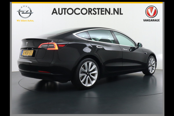 Tesla Model 3 RWD SR+ 60kWh 325PK 19"Lmv  AutoPilot Leder PanoDak Adaptive-Cruise Lmv Camera's Elektr.-Stuur+Stoelen+Spiegels+Geheugen+Easy-En Navi LED Comfortstoelen ACC DAB Voorverwarmen interieur via App Keyless via Telefoonsleutel One-Pedal-Drive 1e Eigenaar Origineel Nederlandse auto tot 11kw laden thuis! 1.584kg licht!
