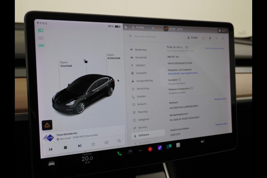 Tesla Model 3 RWD SR+ 60kWh 325PK 19"Lmv  AutoPilot Leder PanoDak Adaptive-Cruise Lmv Camera's Elektr.-Stuur+Stoelen+Spiegels+Geheugen+Easy-En Navi LED Comfortstoelen ACC DAB Voorverwarmen interieur via App Keyless via Telefoonsleutel One-Pedal-Drive 1e Eigenaar Origineel Nederlandse auto tot 11kw laden thuis! 1.584kg licht!