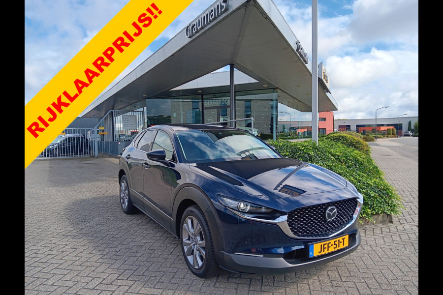 Mazda CX-30 2.0 e-SkyActiv M Hybrid Luxury AUTOMAAT, Leder, Navi, Clima, Head-up, etc. incl. 12 MND BOVAGGARANTIE