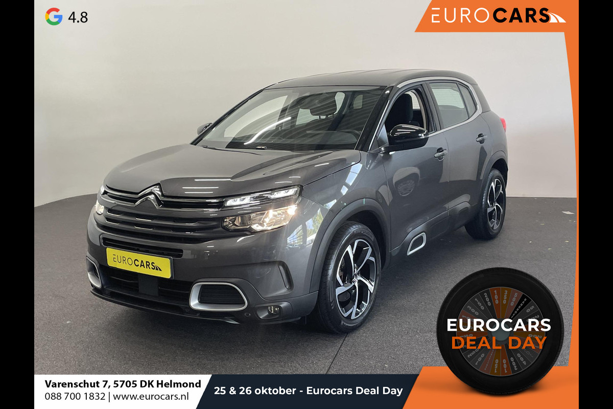 Citroën C5 Aircross 1.2 PureTech 130pk Feel Auto. Navigatie Apple Carplay/ Android Auto Parkeersensoren Cruise Control Climate Control Lichtmetalen velgen Citroën C5 Aircross 1.2 PureTech 130pk Feel Auto. Navigatie Apple Carplay/ Android Auto Parkeersensoren Cruise Control Climate Control Lichtmetalen velgen