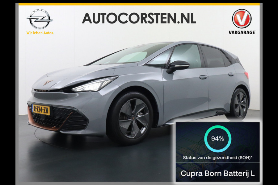 CUPRA Born 204pk 62kWh SOH 94%  Apple Carplay Android Auto Adap.Cruise Navi Ecc Camera ParkAssist Pdc-a+v Business Stuurverwarming Lmv 18" Keyless Privacy Glas Led DAB Origineel Nederlandse Auto € 43.000 nieuw! 3 fase laden 11kwh thuis!