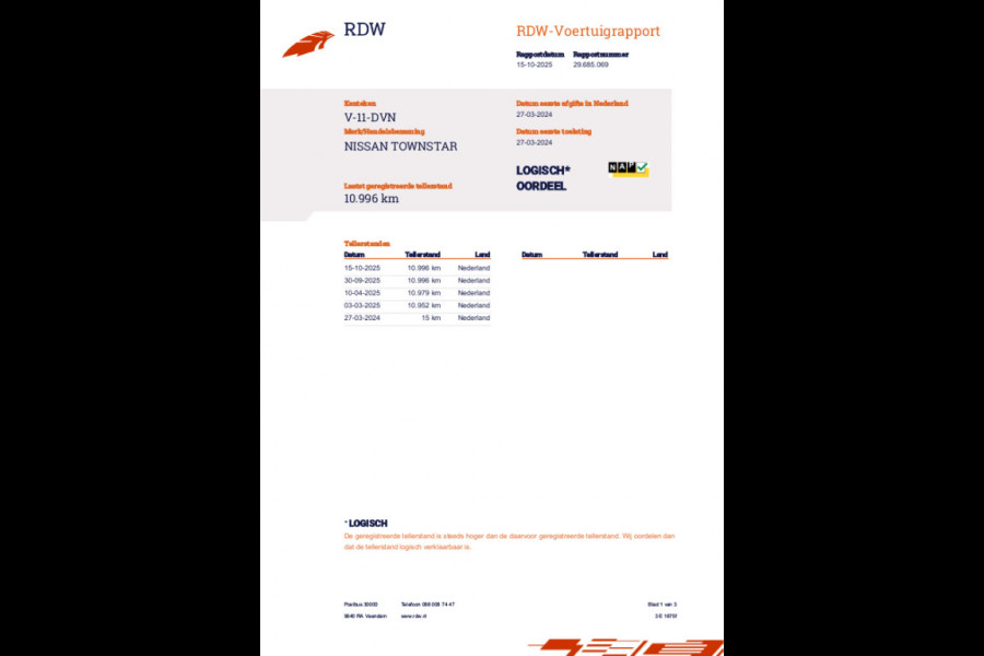 Nissan Townstar N-Connecta L2 VERLENGDE UITV. 45 kWh 100 % Elektrisch 301 Km ( WLPT )