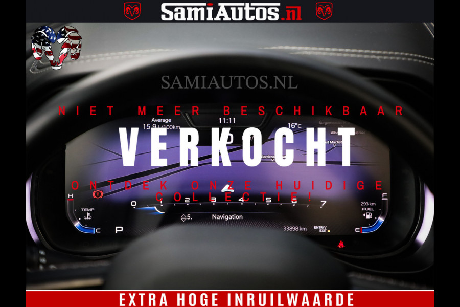 Dodge Ram 1500 LIMITED | 5.7 V8 4X4 | HUD | LUCHTVERING | 360CAM | HUD | DIGI CLUSTER | BINNENSPIEGEL CAMERA | CREWCAB | PANORAMA | AUTO TREEPLANK | ADAPTIVE CRUISE | LPG RAM VOL | BLACK ON BLACK