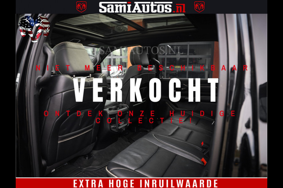 Dodge Ram 1500 LIMITED | 5.7 V8 4X4 | HUD | LUCHTVERING | 360CAM | HUD | DIGI CLUSTER | BINNENSPIEGEL CAMERA | CREWCAB | PANORAMA | AUTO TREEPLANK | ADAPTIVE CRUISE | LPG RAM VOL | BLACK ON BLACK